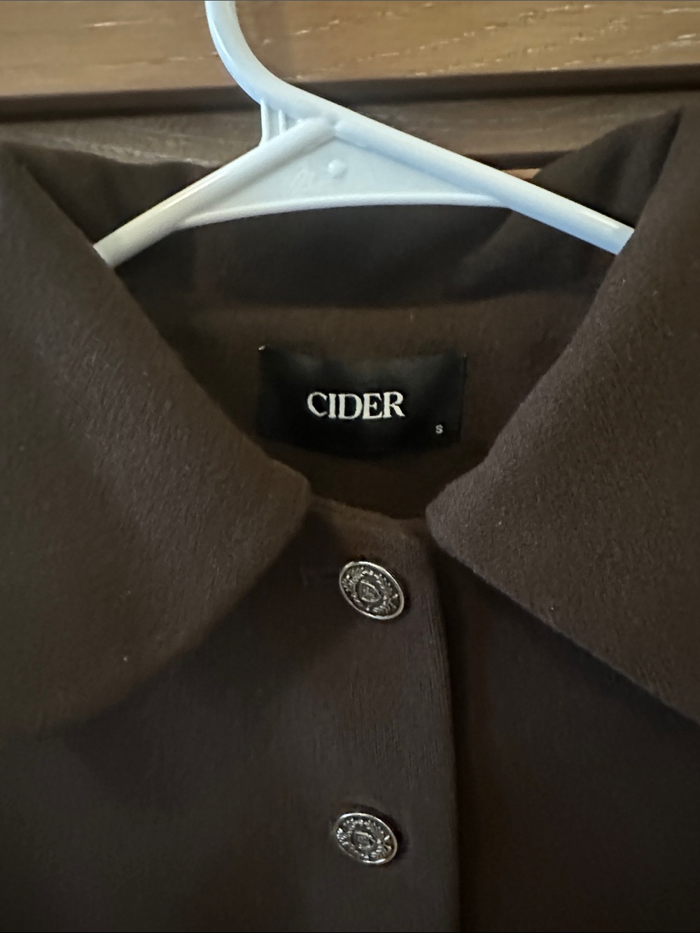 Cider Brown Rounded-Collar Button Jacket - Picture 2 of 4